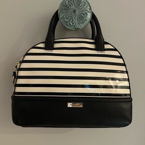 Kate Spade Black and White Striped Satchel